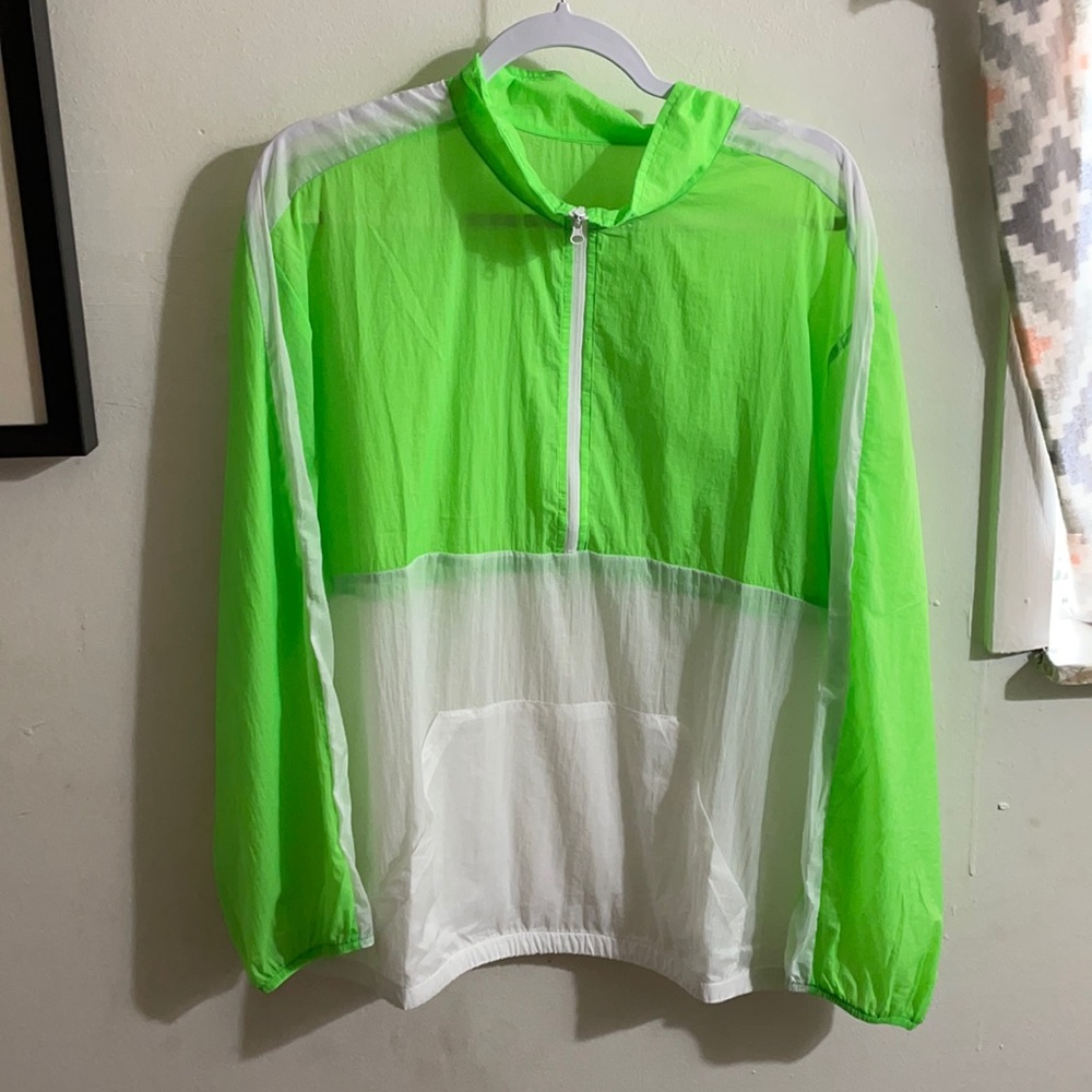 Green & White Windbreaker
